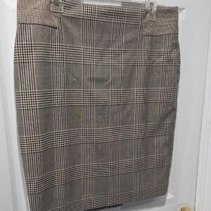 The Limited Brown Plaid Pencil Skirt